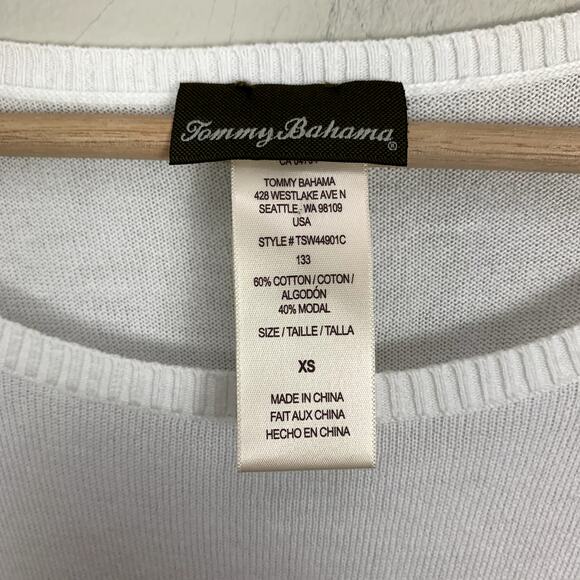 Tommy Bahama Color Black Stripe Sweater Dress White Blue Orange Tunic XS - Picture 5 of 6